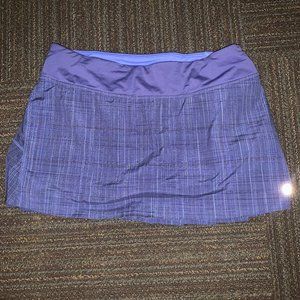 Lululemon Blue skirt with white/black plaid. Size 6